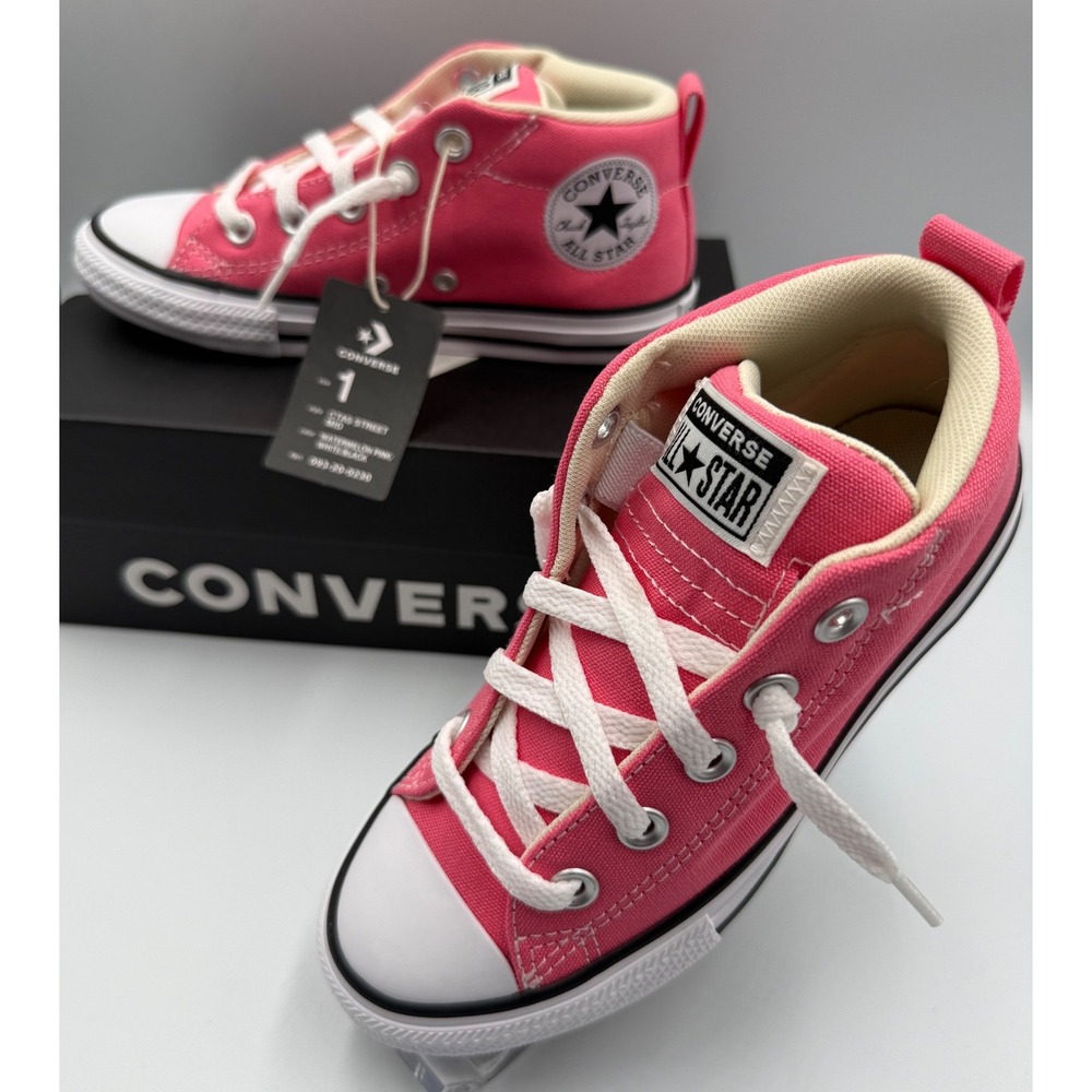 Converse CTAS Street Mid Watermelon Pink Youth Sneakers A17216F Size 1